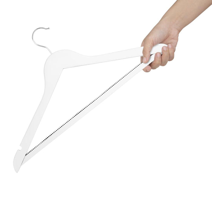 Bolero White Wooden Hangers (10 Pack) Bolero