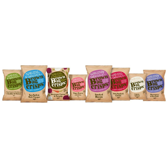 Brown Bag Crisps Sea Salt and Malt Vinegar 40g (20 Pack) Brown Bag Crisps