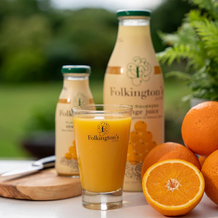 Folkington's Juices Orange Glass Bottle 250ml (12 Pack) Folkington's Juices