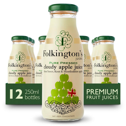 Folkington's Juices Apple Glass Bottle 250ml (12 Pack) Folkington's Juices