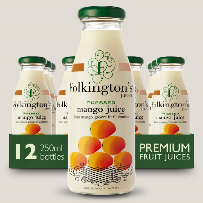 Folkington's Juices Mango Glass Bottle 250ml (12 Pack) Folkington's Juices