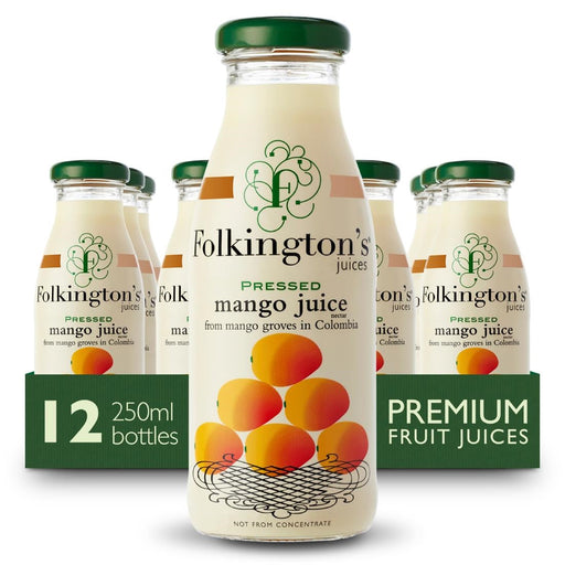 Folkington's Juices Mango Glass Bottle 250ml (12 Pack) Folkington's Juices