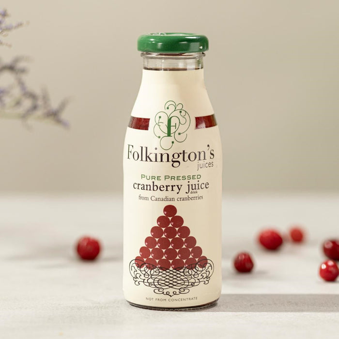 Folkington's Juices Cranberry Glass Bottle 250ml (12 Pack) Folkington's Juices