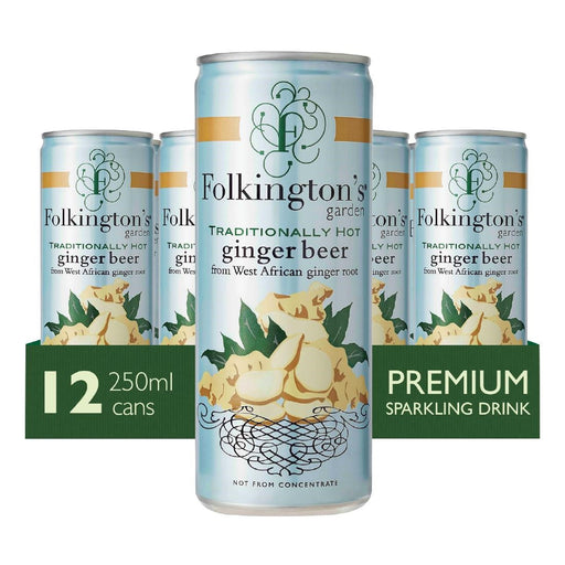 Folkington's Sparkling Drinks Ginger Beer Can 250ml (12 Pack) Folkington's Garden