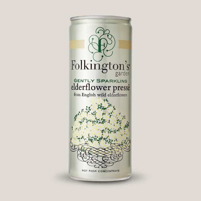 Folkington's Sparkling Drinks Elderflower Can 250ml (12 Pack) Folkington's Garden