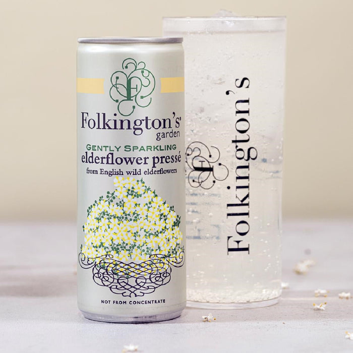 Folkington's Sparkling Drinks Elderflower Can 250ml (12 Pack) Folkington's Garden