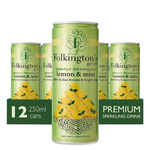 Folkington's Sparkling Drinks Lemon & Mint Can 250ml (12 Pack) Folkington's Garden