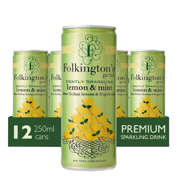 Folkington's Sparkling Drinks Lemon & Mint Can 250ml (12 Pack) Folkington's Garden