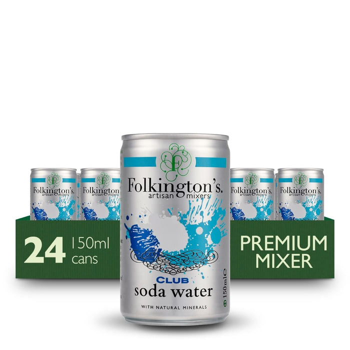 Folkington's Club Soda Can 150ml (24 Pack) Folkington's Mixers