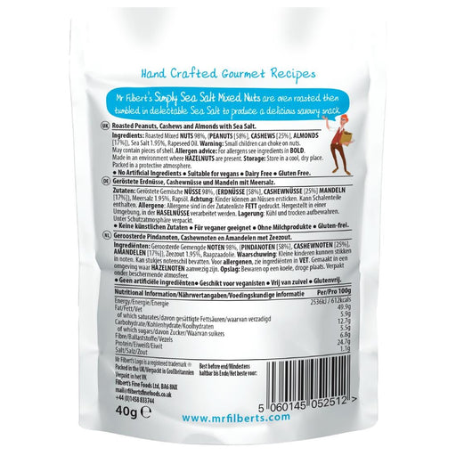 Mr Filbert's Simply Sea Salt Mixed Nuts 40g (20 Pack) Mr Filbert's