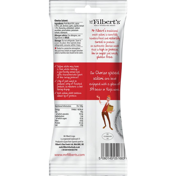 Mr Filbert's Snack Salami Chorizo 38g (15 Pack) Mr Filbert's