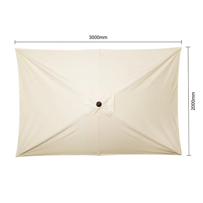 Bolero Seville Rectangular Parasol 2x3m Cream Bolero