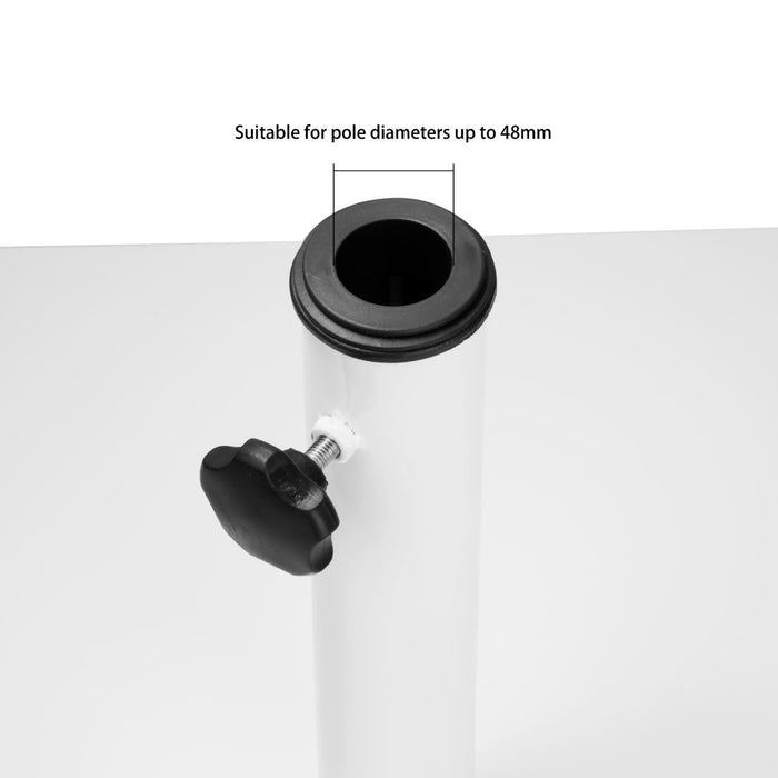 Bolero Flat Metal Parasol Base White - 18kg Bolero