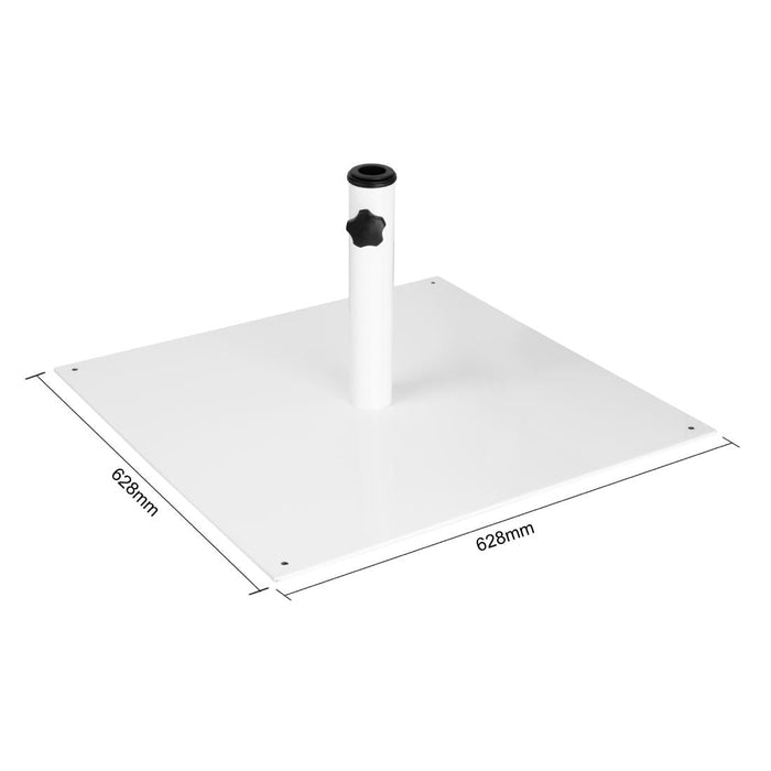 Bolero Flat Metal Parasol Base White - 18kg Bolero
