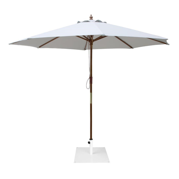 Bolero Flat Metal Parasol Base White - 18kg Bolero