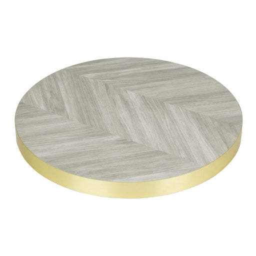 Bolero Pre-Drilled Round Table Top Chevron Design 600mm Bolero