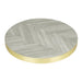 Bolero Pre-Drilled Round Table Top Chevron Design 600mm Bolero