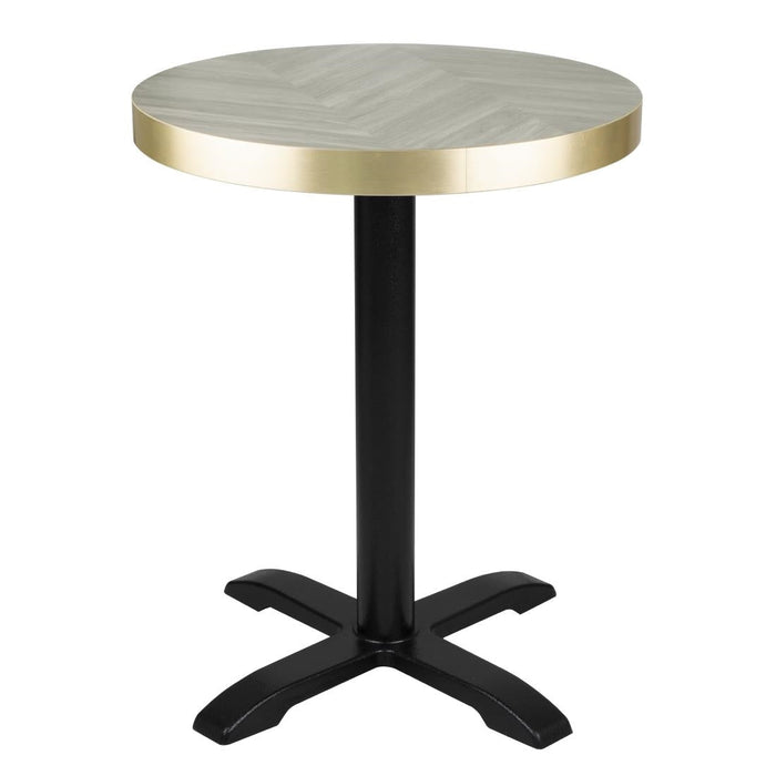 Bolero Pre-Drilled Round Table Top Chevron Design 600mm Bolero