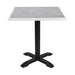 Bolero Light Grey Stone Effect Outdoor Tempered Glass Table Top White Trim 700mm Bolero