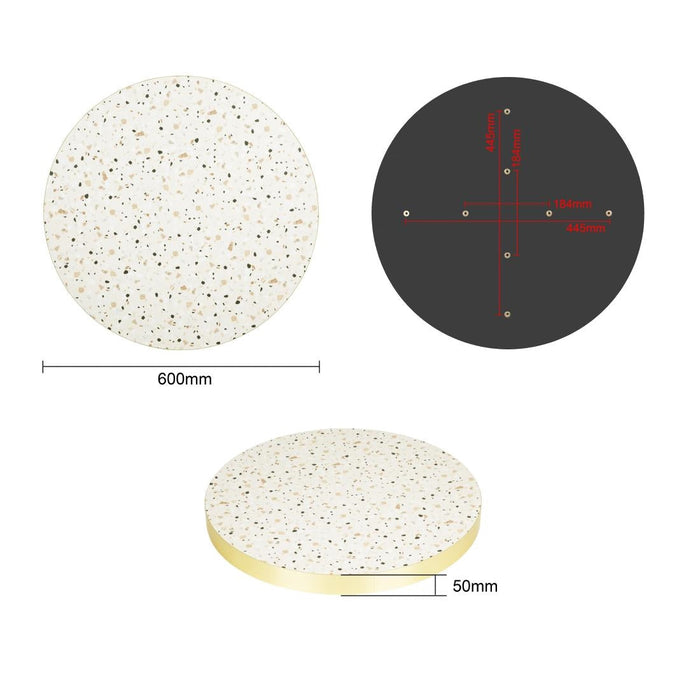 Bolero Terrazzo Style Round Table Top 600mm Bolero