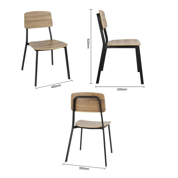 Bolero Beaufort Wooden Interior Dining Chairs (2 Pack) Bolero