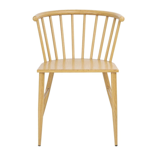 Bolero Harrowdene Metal Side Chairs Wood Effect (2 Pack) Bolero