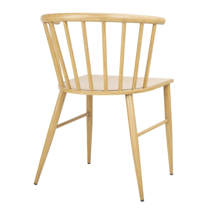 Bolero Harrowdene Metal Side Chairs Wood Effect (2 Pack) Bolero