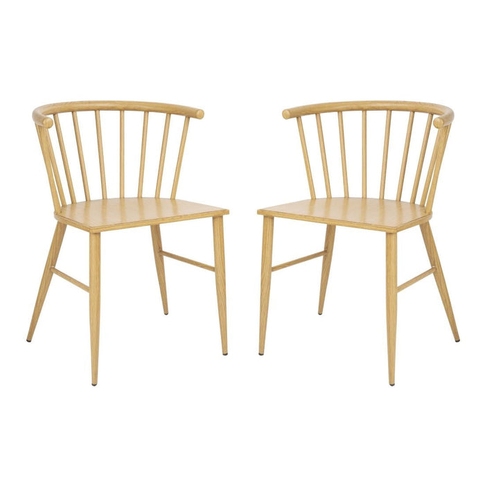 Bolero Harrowdene Metal Side Chairs Wood Effect (2 Pack) Bolero