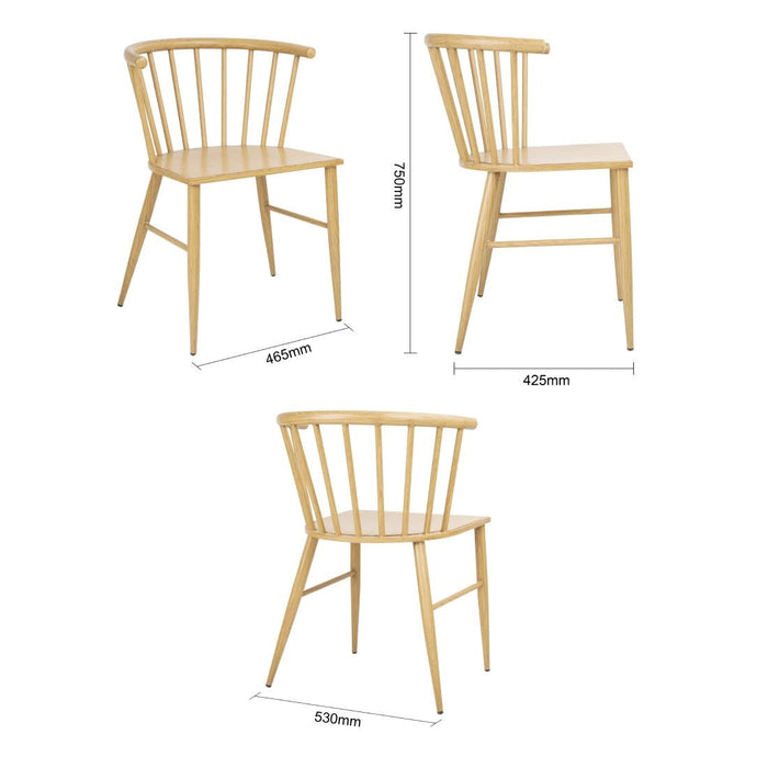 Bolero Harrowdene Metal Side Chairs Wood Effect (2 Pack) Bolero