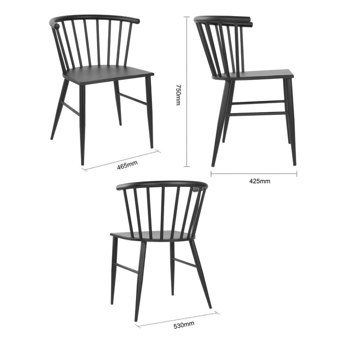 Bolero Harrowdene Black Spindle Chairs (2 Pack) Bolero