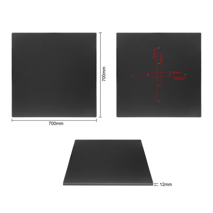 Bolero Matte Black Square Outdoor Table Top 700mm Bolero