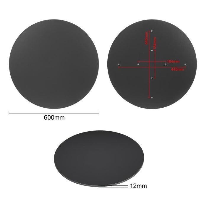 Bolero Matte Black Round Outdoor Table Top 600mm Bolero