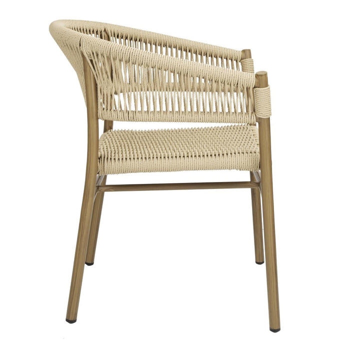 Bolero Florence Natural Rope Twist Wicker Chairs (2 Pack) Bolero
