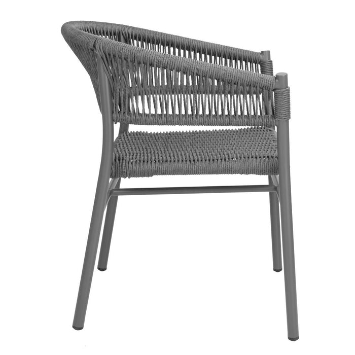 Bolero Florence Grey Mix Rope Twist Wicker Chairs (2 Pack) Bolero