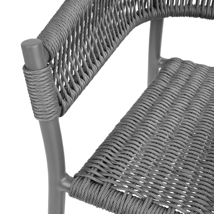 Bolero Florence Grey Mix Rope Twist Wicker Chairs (2 Pack) Bolero