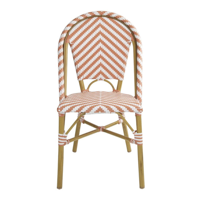 Bolero Parisian Style Rattan Side Chair Coral (2 Pack) Bolero