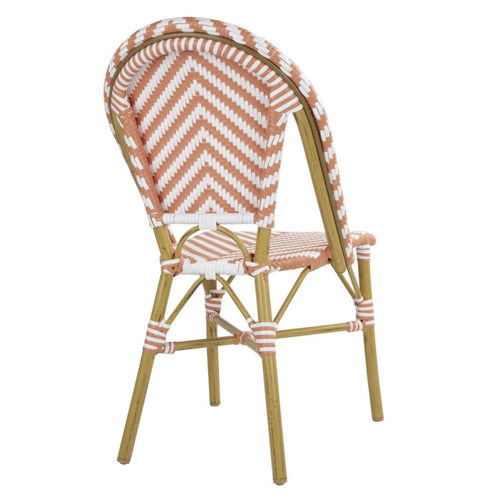 Bolero Parisian Style Rattan Side Chair Coral (2 Pack) Bolero
