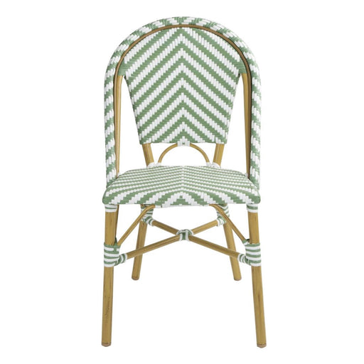 Bolero Parisian Style Rattan Side Chair Light Green (2 Pack) Bolero