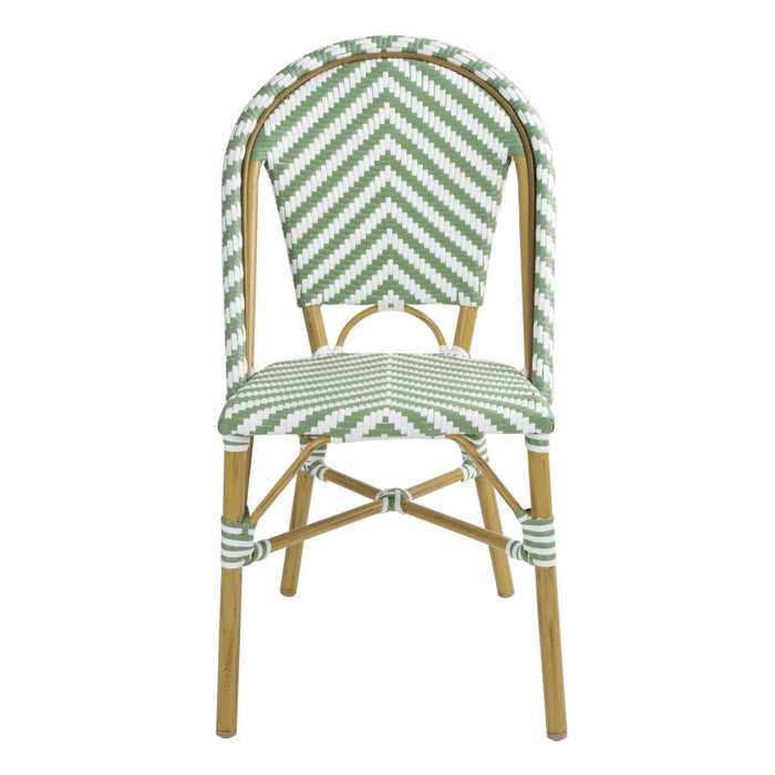 Bolero Parisian Style Rattan Side Chair Light Green (2 Pack) Bolero