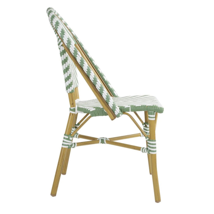 Bolero Parisian Style Rattan Side Chair Light Green (2 Pack) Bolero