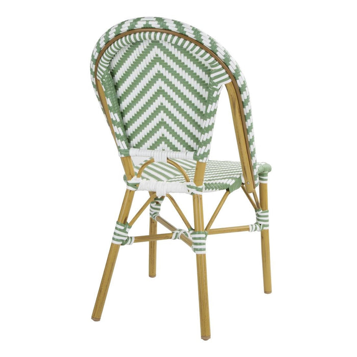 Bolero Parisian Style Rattan Side Chair Light Green (2 Pack) Bolero
