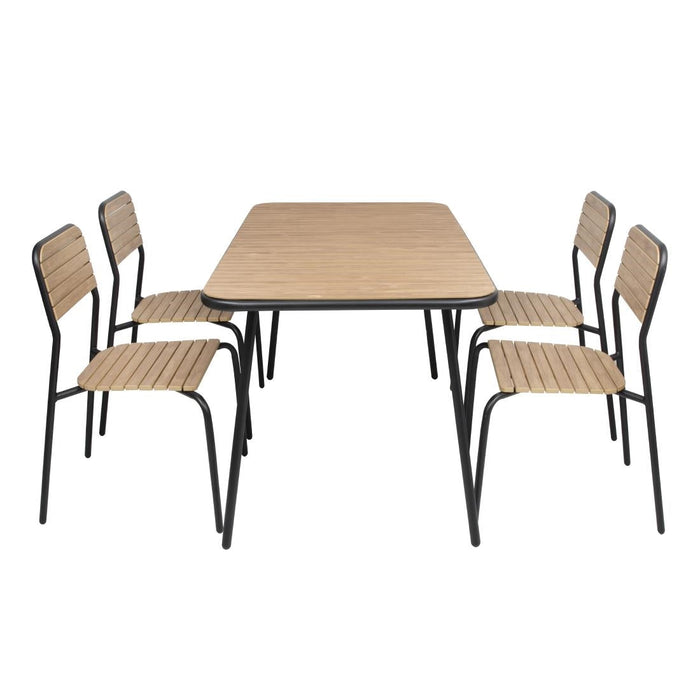 Bolero Santorini Rectangular Table Wood Effect 1400mm Bolero