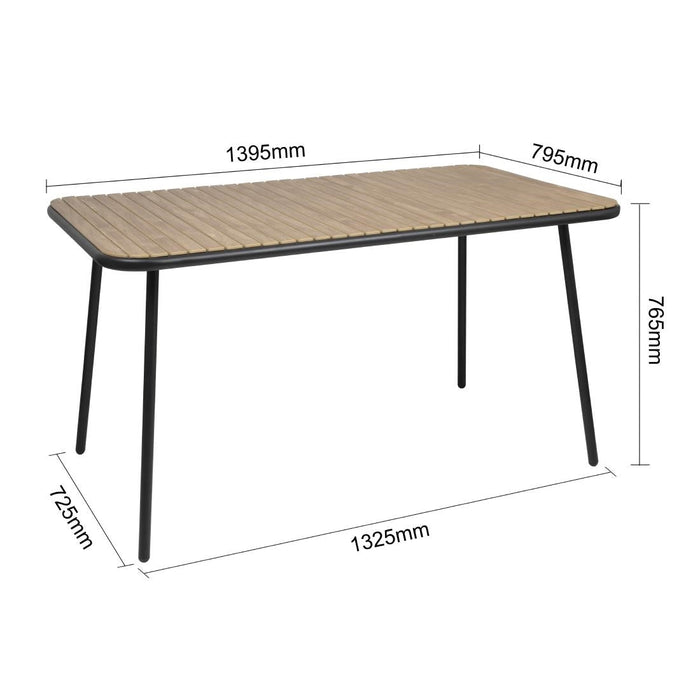 Bolero Santorini Rectangular Table Wood Effect 1400mm Bolero
