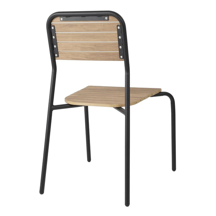 Bolero Santorini Wood Effect Outdoor Chairs (4 Pack) Bolero