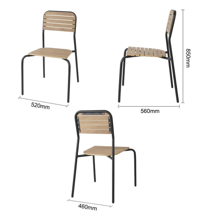 Bolero Santorini Wood Effect Outdoor Chairs (4 Pack) Bolero