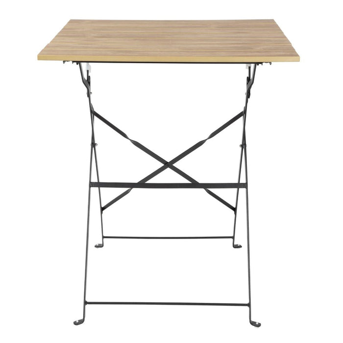 Bolero Perth Wood Effect Pavement Style Steel Table Square 600mm Bolero