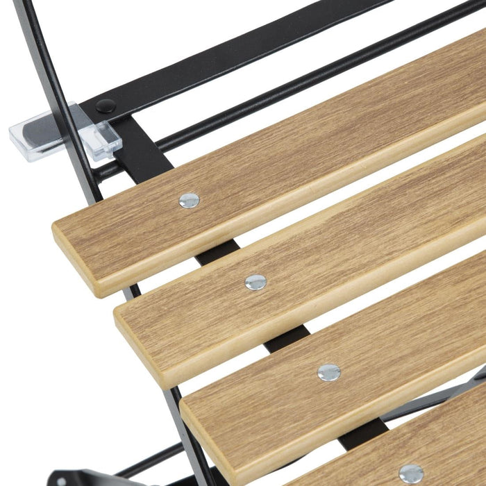 Bolero Perth Wood Effect Pavement Style Steel Folding Chairs (2 Pack) Bolero