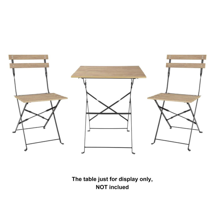 Bolero Perth Wood Effect Pavement Style Steel Folding Chairs (2 Pack) Bolero