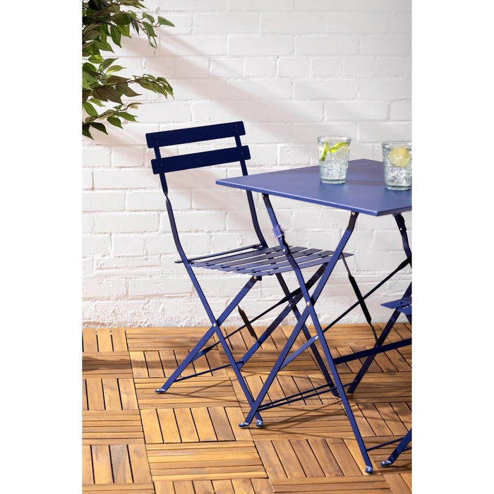 Bolero Perth Dark Navy Pavement Style Steel Table Square 600mm Bolero