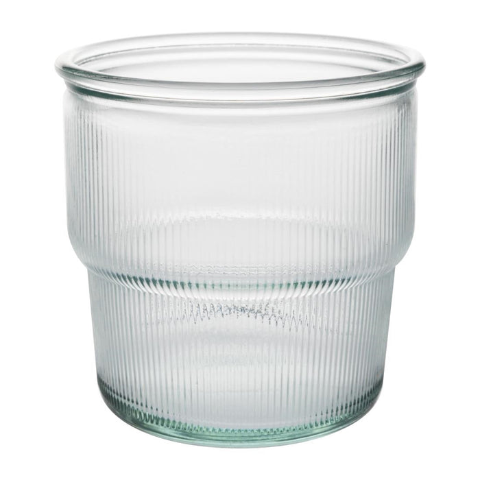 Olympia Recycled Glass Ribbed Stackable Tumblers 300ml (6 Pack) Olympia